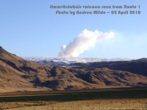 Photo of Fimmvörðuháls eruption seen from Route 1